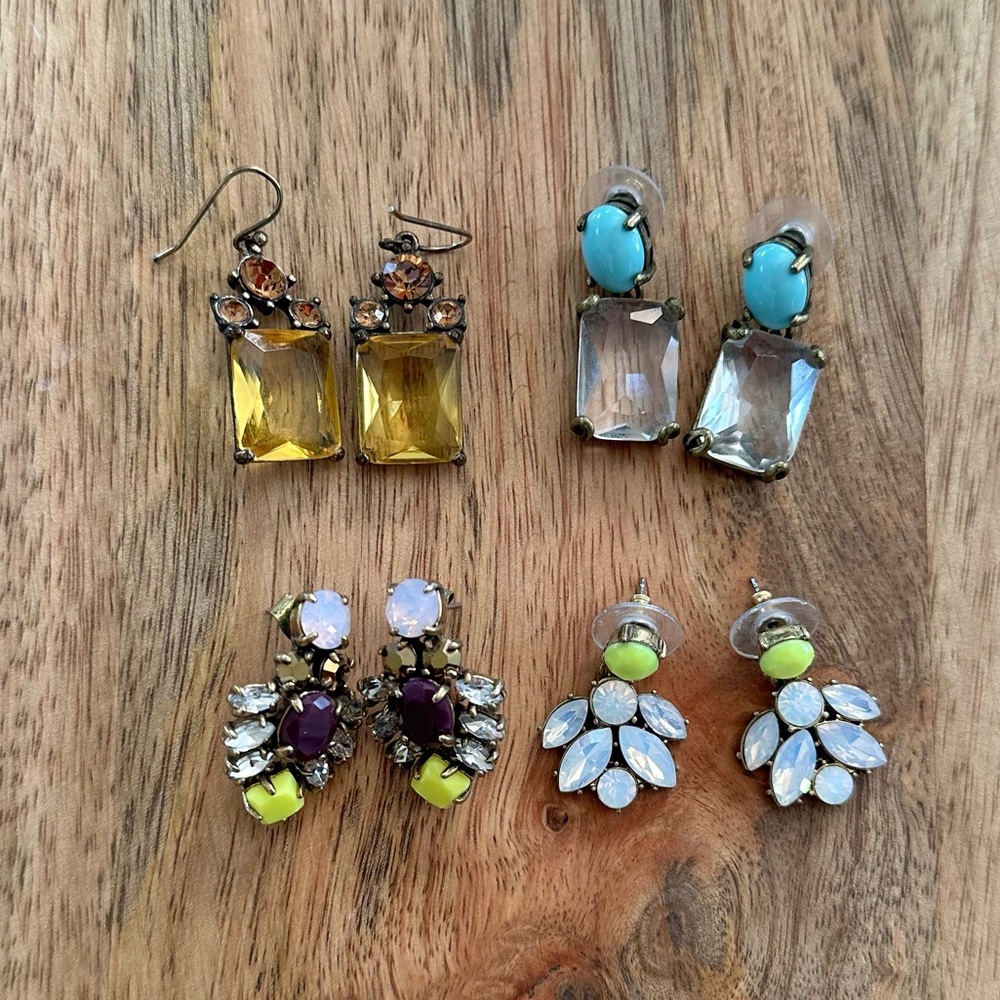 Lot of JCREW Dangly Jeweled Earrings